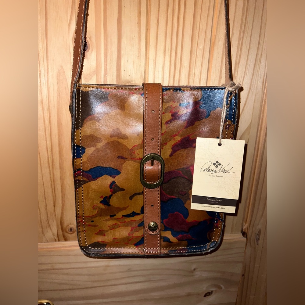 PATRICIA NASH Venezia Parisian Camo  Italian Leather Crossbody Bag NWT $99